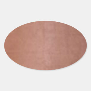 Plain Golden Copper Brown Oval Sticker