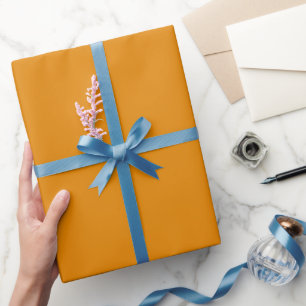 Plain Golden Honey Orange Colour Shade Tone Wrapping Paper