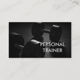 Plain Gray Fitness Modern Personal Trainer Business Card