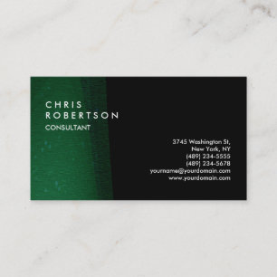 Plain Green Black Modern Creative Business Card