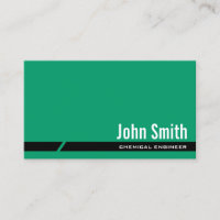 Plain Green Chemical Engineer Business Card