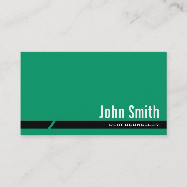 Plain Green Debt Counsellor Business Card (Front)