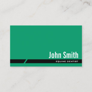 Plain Green Equine Dentist Business Card