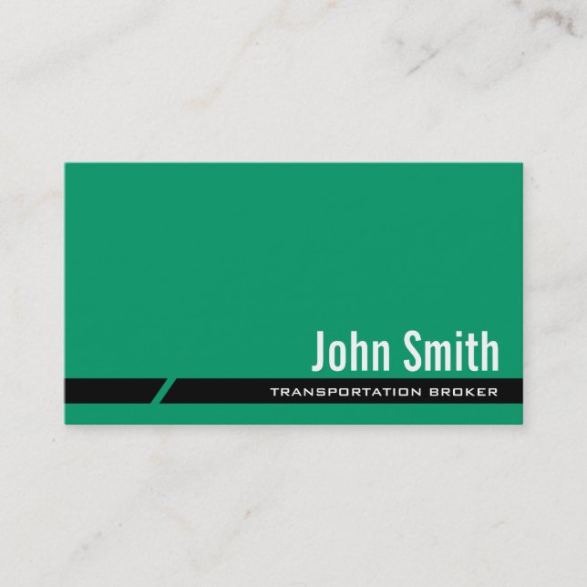 Plain Green Transportation Broker Business Card (Front)