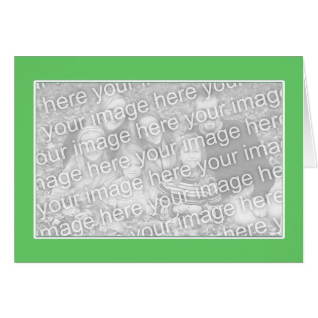 Plain Green with White Border for Photo Card (Front Horizontal)