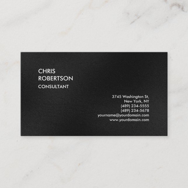 Plain Grey Attractive Charm Business Card (Front)
