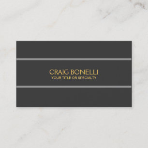 Plain Grey Gold Yellow Business Card