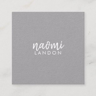 Plain grey kraft modern square minimalist simple business card