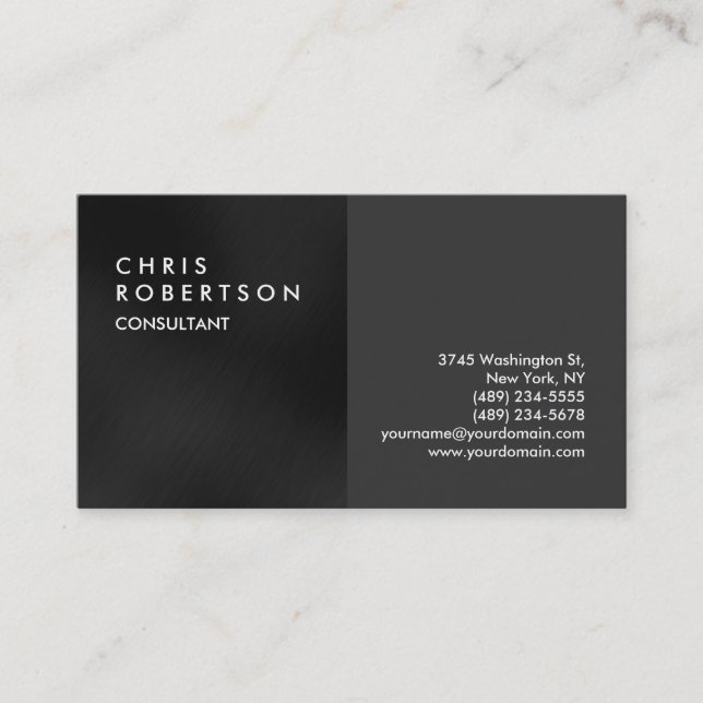 Plain Grey Modern Creative Business Card (Front)
