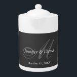 Plain Grey Monogram Wedding Bride Groom Names<br><div class="desc">You can easily change the fonts and colours. You can also add your logo and the background image as you like.</div>