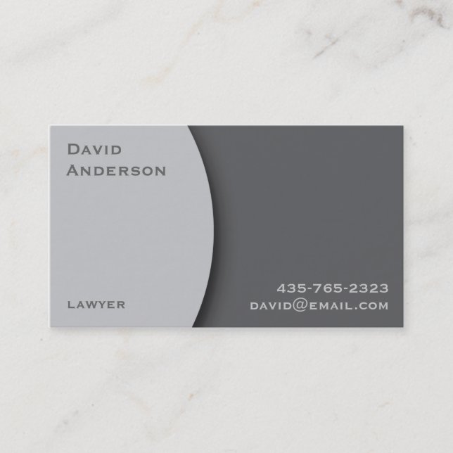 Plain Grey Professional Business Card (Front)