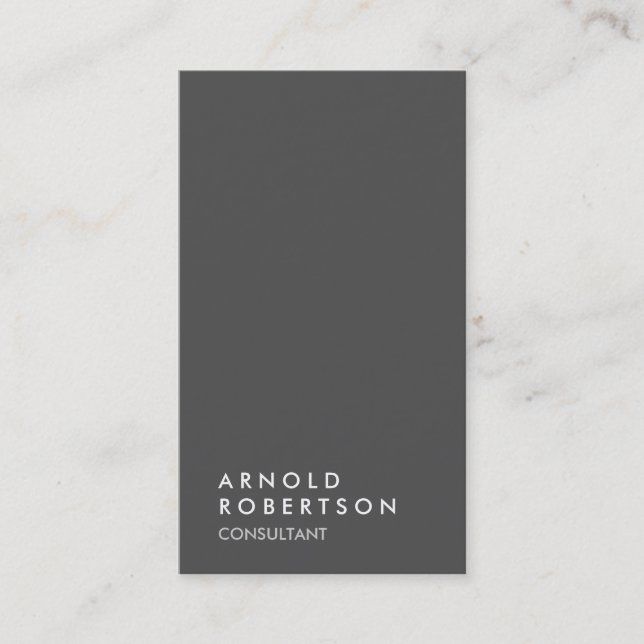 Plain Grey Trendy Consultant Business Card (Front)