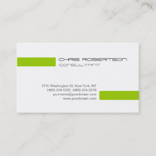 Plain Grey White Green Attractive Business Card