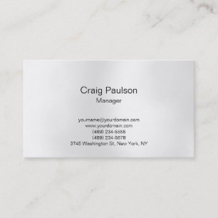 Plain Grey White Lights Manager Business Card