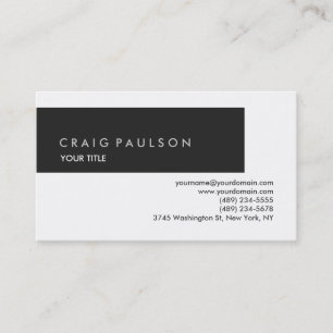 Plain Grey White Professional Business Card