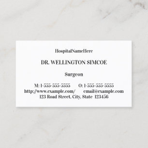 Plain, Health Care Specialist Business Card