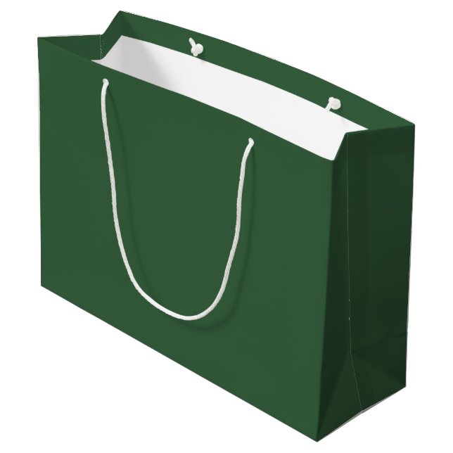 Plain Hunter Green Large Gift Bag (Back Angled)
