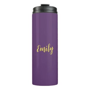 Plain Indigo & Yellow Modern Minimalist Thermal Tumbler