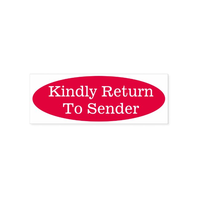 Plain "Kindly Return To Sender" Rubber Stamp (Design)