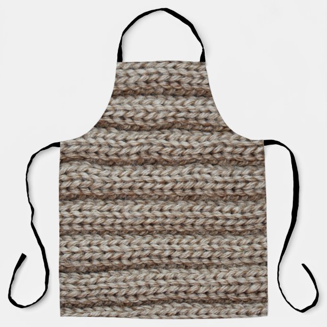 Plain knitted fabric, brown texture. apron (Front)