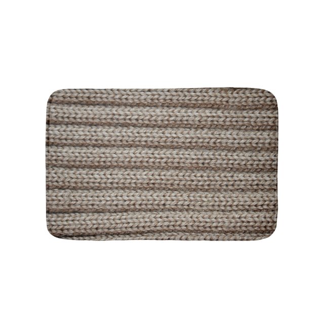 Plain knitted fabric, brown texture. bath mat (Front)