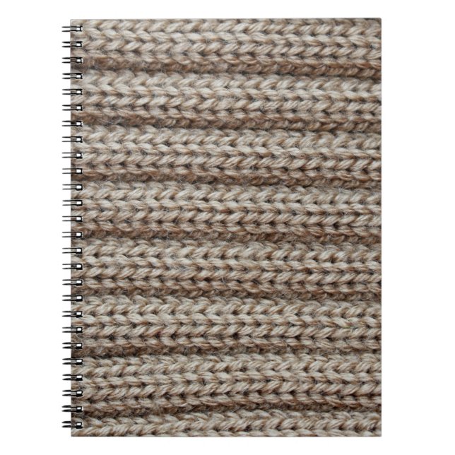 Plain knitted fabric, brown texture. notebook (Front)