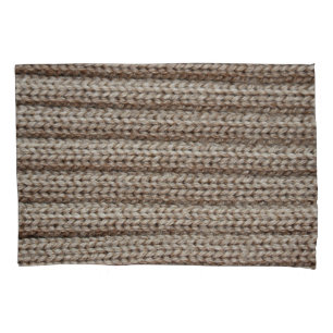 Plain knitted fabric, brown texture. pillowcase