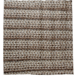 Plain knitted fabric, brown texture. shower curtain