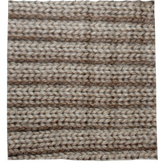 Plain knitted fabric, brown texture. shower curtain