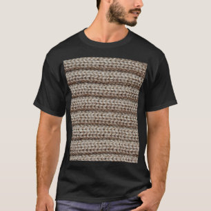 Plain knitted fabric, brown texture. T-Shirt