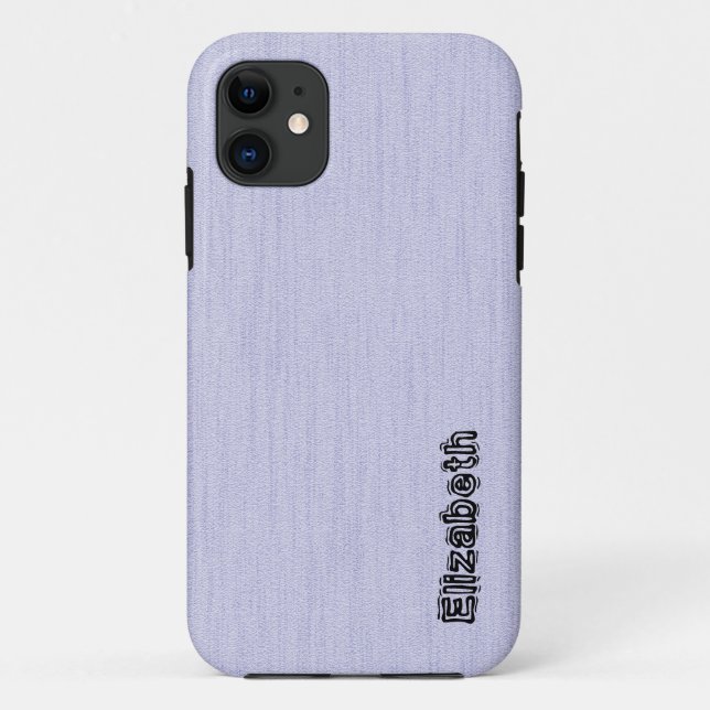 Plain Lavender Mist with Wood Grain Monogram Case-Mate iPhone Case (Back)