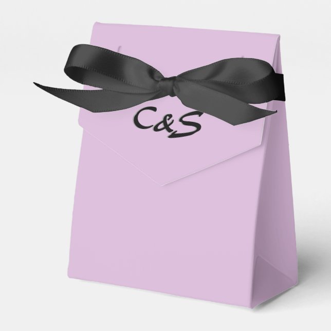 Plain Lavender Monogrammed Favour Boxes (Front Side)