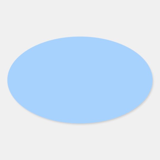 Plain Light Blue Background. Oval Sticker