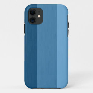 Plain Light Sky Blue and Steel Blue Stripes iPhone 11 Case