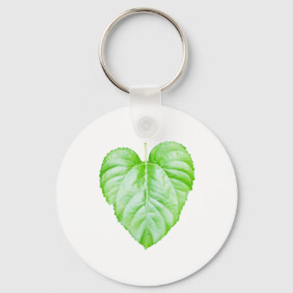 Plain lovely leaflet button key ring