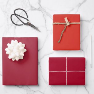 Plain Madder MIT MU Red Shades 3 Tones Wrapping Paper Sheet