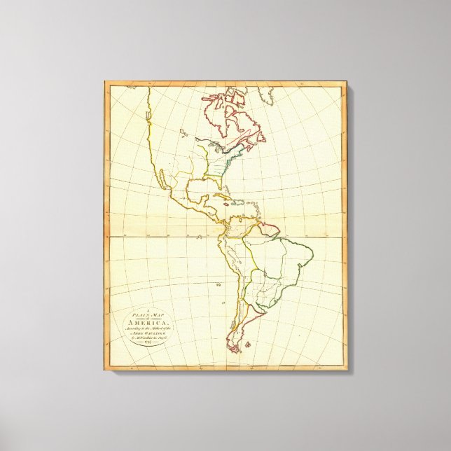 Plain map America Canvas Print (Front)