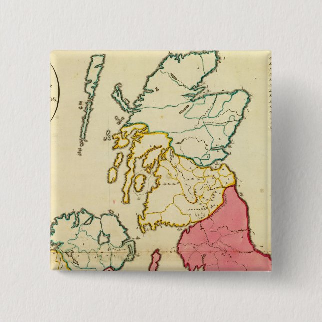 Plain map British Islands 15 Cm Square Badge (Front)