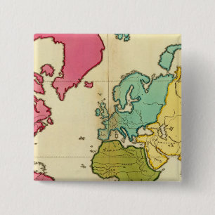 Plain map World 15 Cm Square Badge