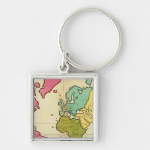 Plain map World Key Ring