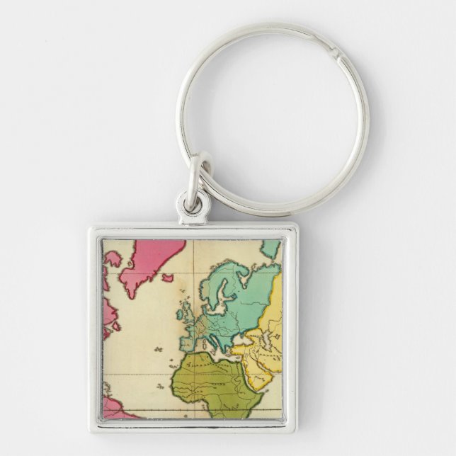 Plain map World Key Ring (Front)