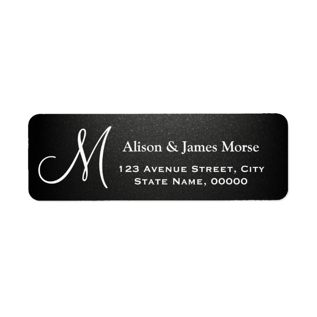 Plain Matte Black with White Font Monogram Wedding (Front)