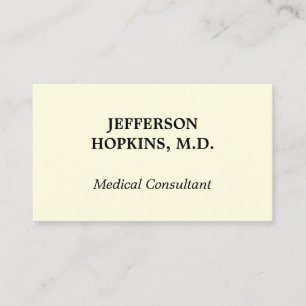 Plain Medical Consultant Business Card