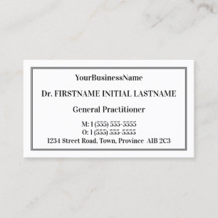 Plain Medical Professional Business Card