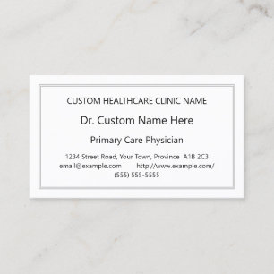 Plain Medical Specialist Business Card