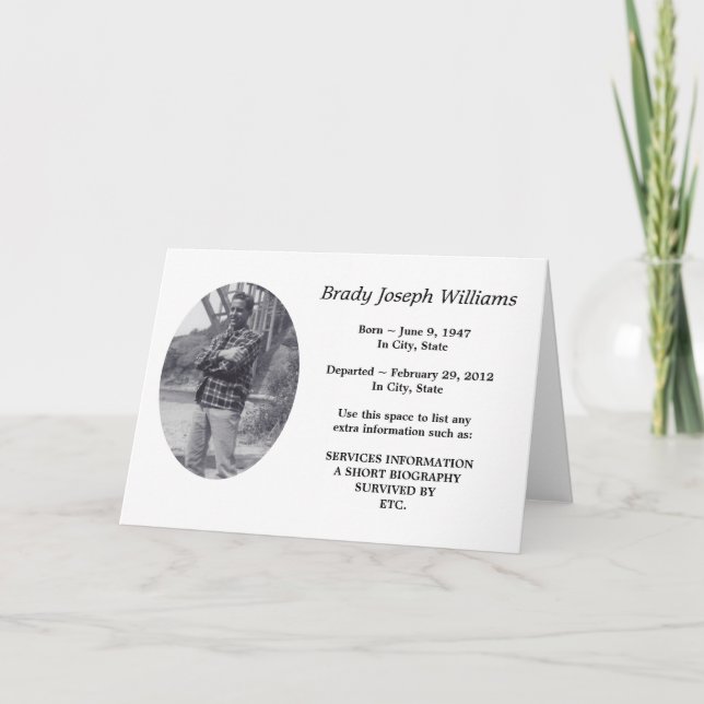 plain memoriam card (Front)