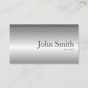 Plain Metal Pilot/Aviator Business Card