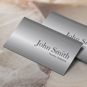 Plain Metal Plastic Surgeon Business Card