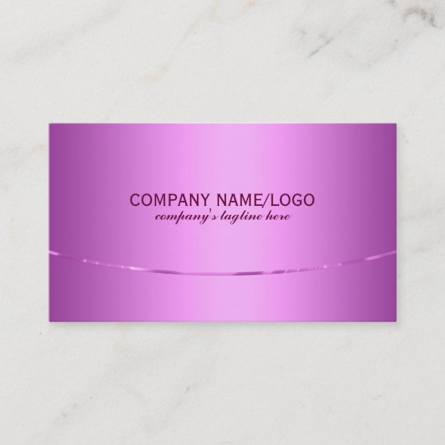 Plain Metallic Pink Brushed Aluminium Look Business Card (Front)