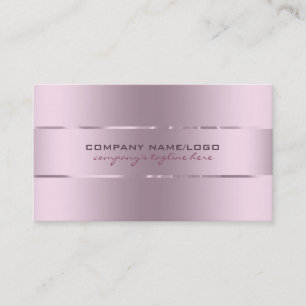Plain Metallic Pink Tint Stainless Steel Look Business Card